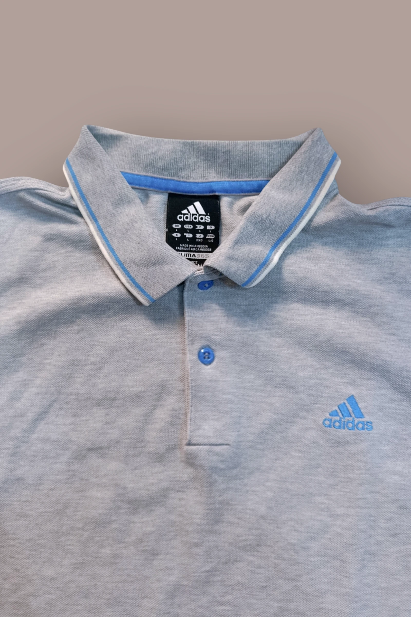 | Polo Adidas Homem | Cor Cinza | Gola Typada | Manga Curta | Desportivo Casual | Tamanho G | – photo 4